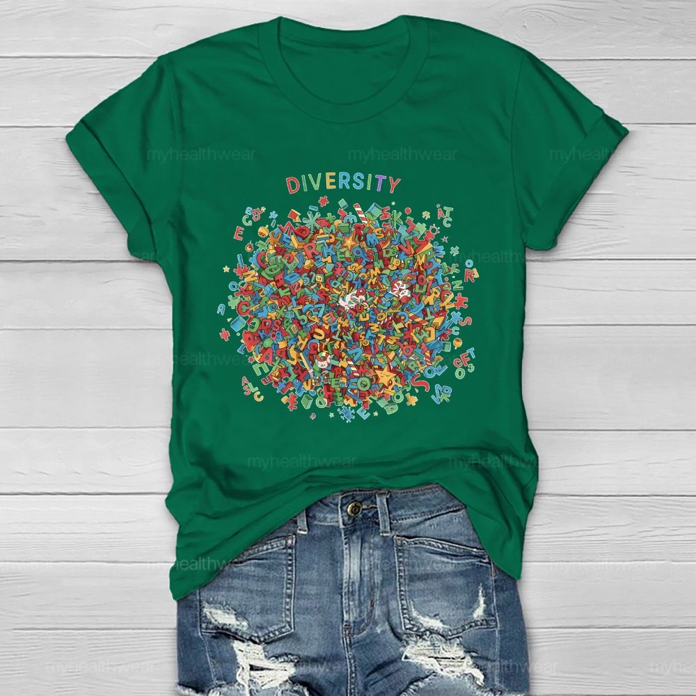 Diversity Pattern Healthwear T-shirt