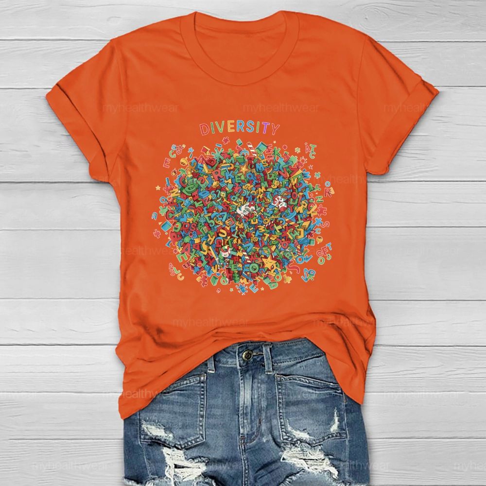 Diversity Pattern Healthwear T-shirt