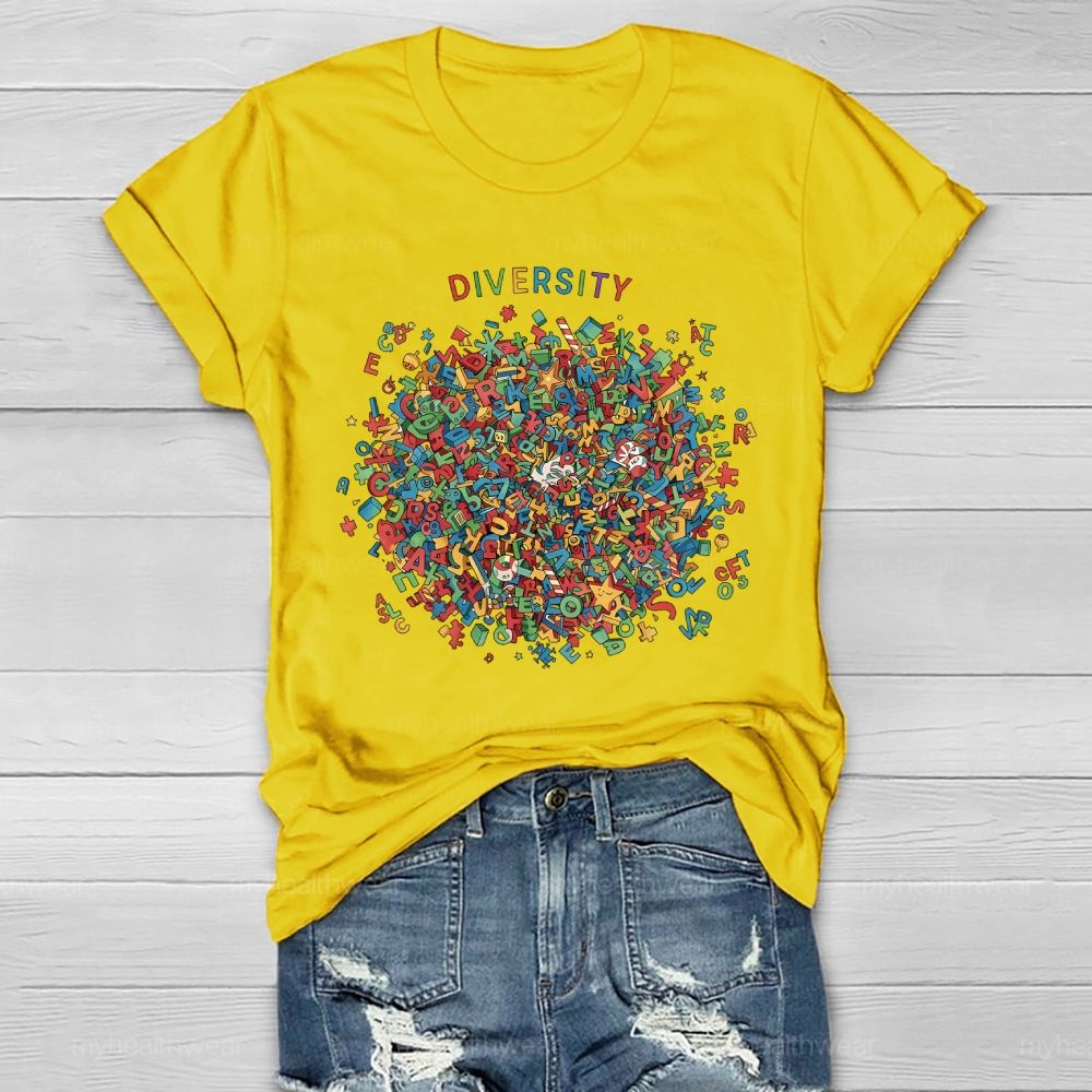 Diversity Pattern Healthwear T-shirt