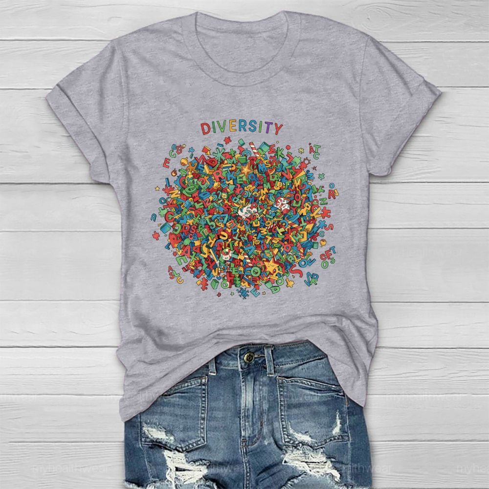 Diversity Pattern Healthwear T-shirt