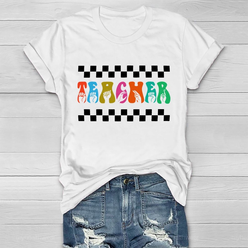 Teacher Sign Language Healthwear T-shirt