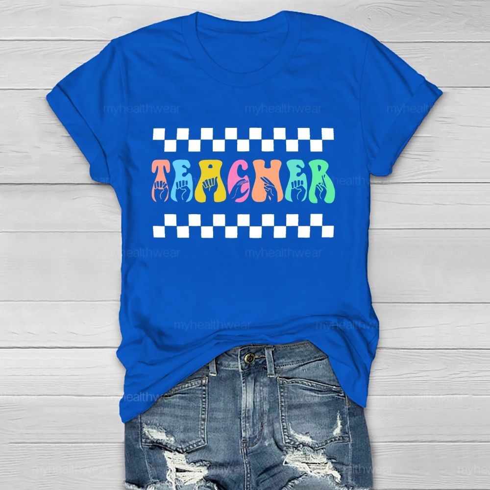 Teacher Sign Language Healthwear T-shirt