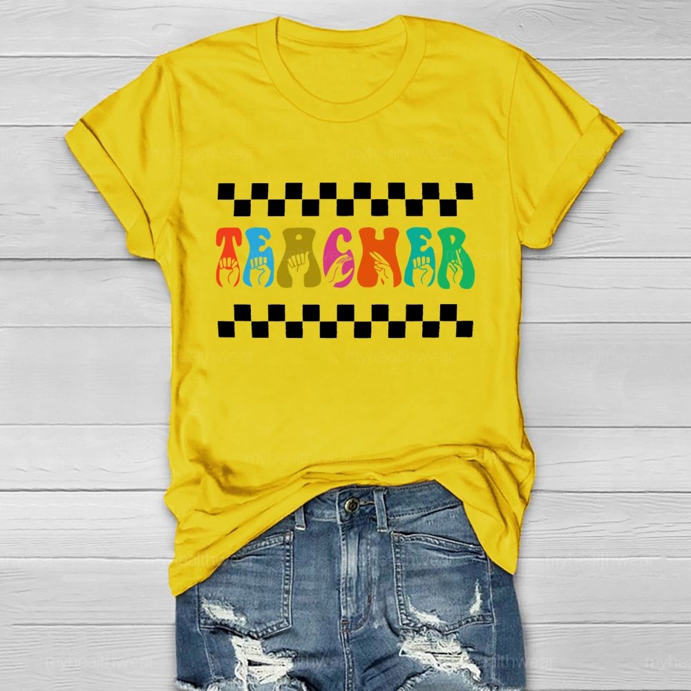 Teacher Sign Language Healthwear T-shirt