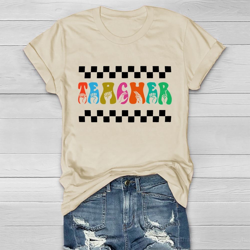 Teacher Sign Language Healthwear T-shirt