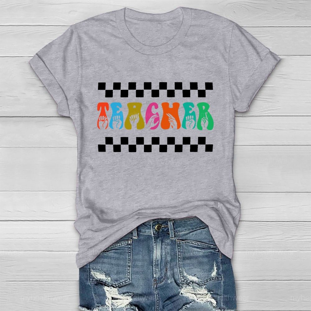 Teacher Sign Language Healthwear T-shirt