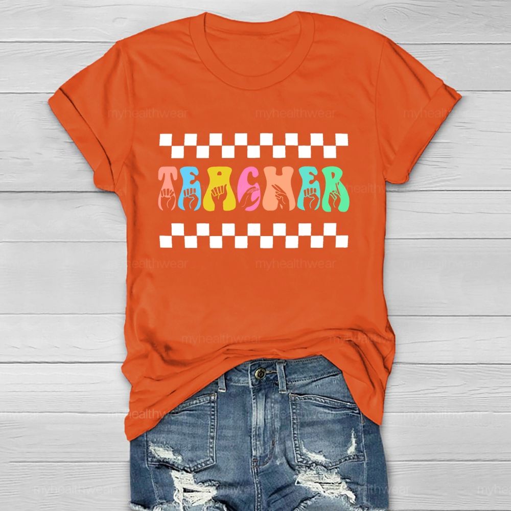 Teacher Sign Language Healthwear T-shirt