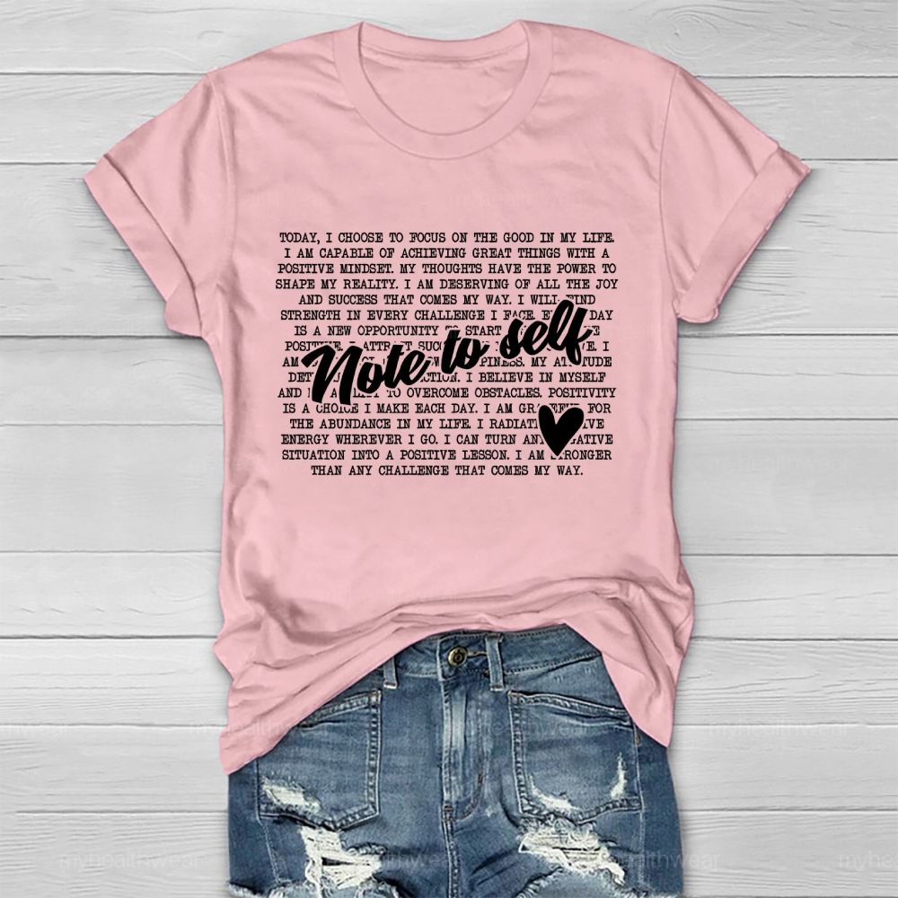 Note To Self Letters Healthwear T-shirt