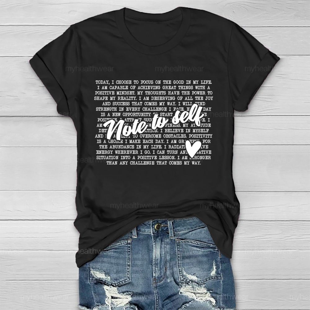 Note To Self Letters Healthwear T-shirt