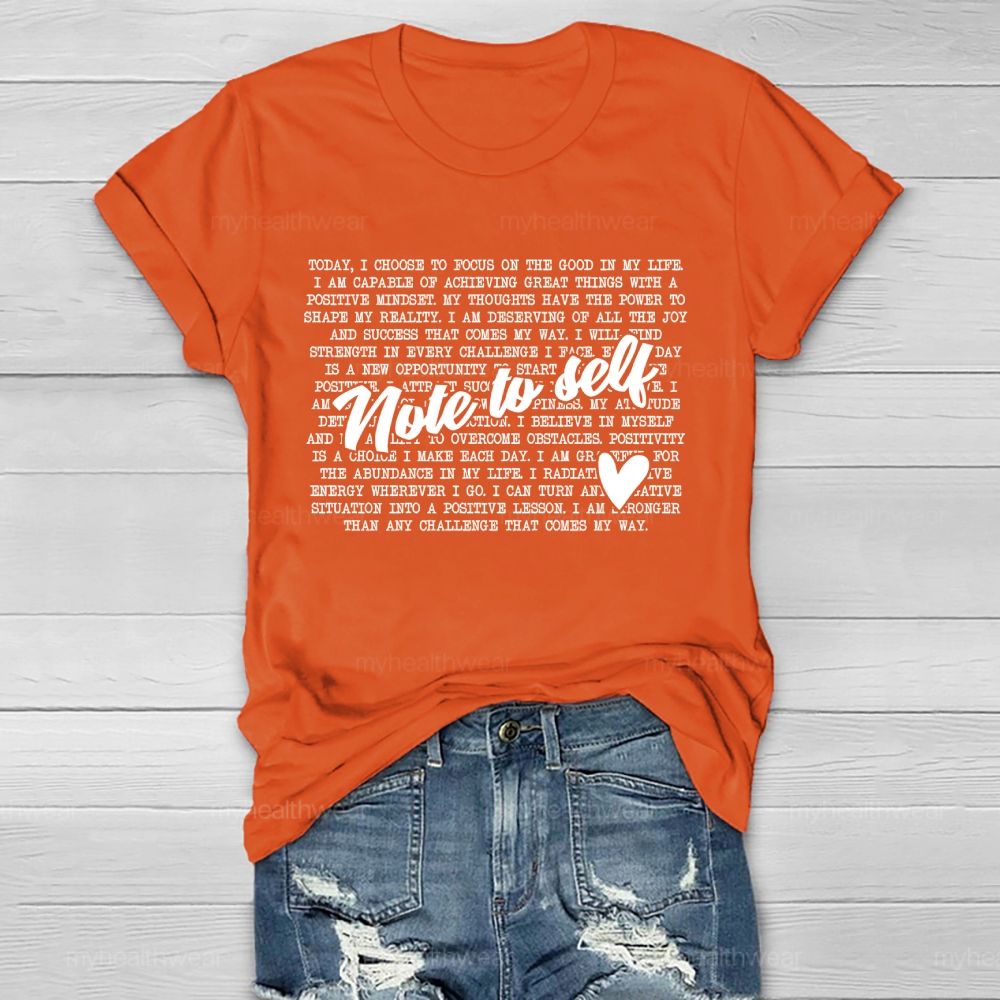 Note To Self Letters Healthwear T-shirt