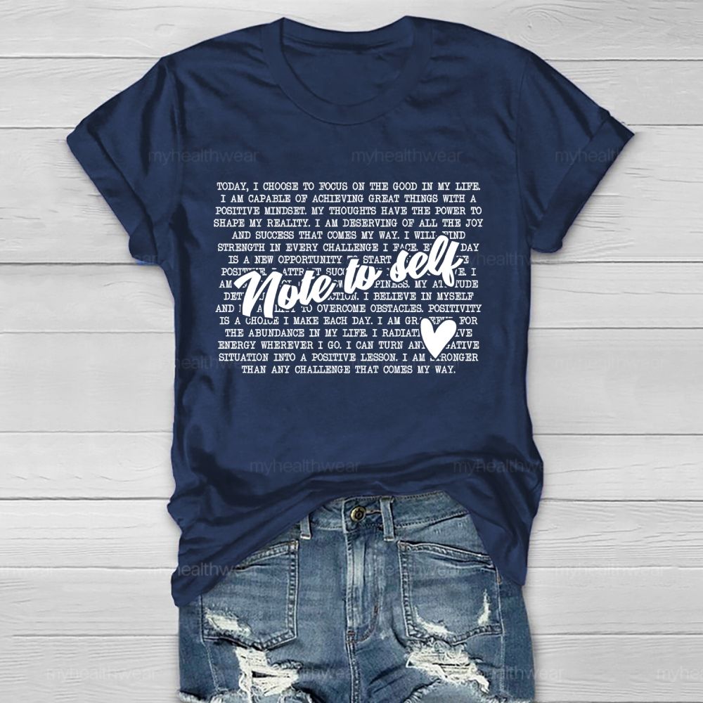 Note To Self Letters Healthwear T-shirt