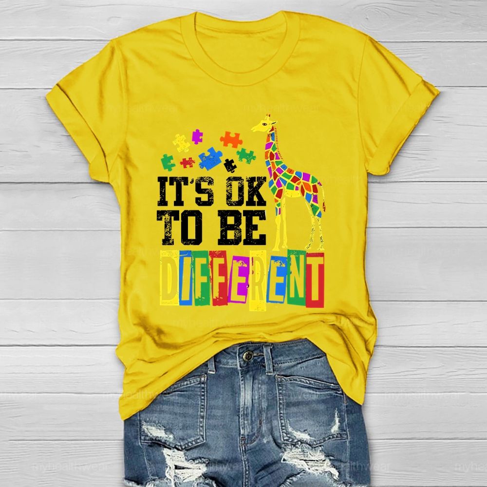 It's Ok To Be Different Giraffe Healthwear T-shirt