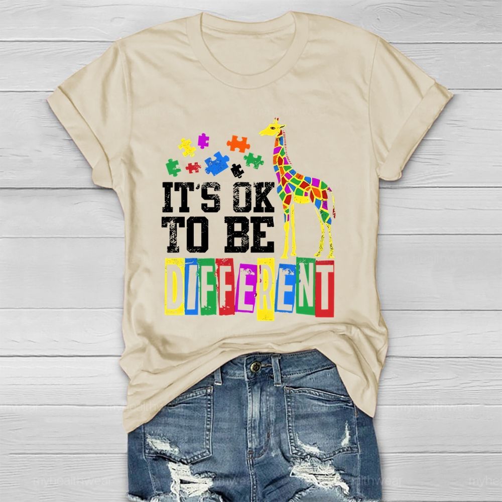 It's Ok To Be Different Giraffe Healthwear T-shirt