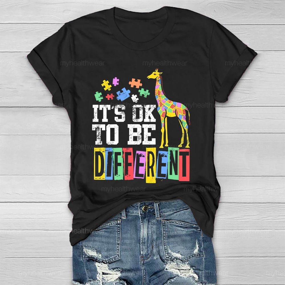 It's Ok To Be Different Giraffe Healthwear T-shirt