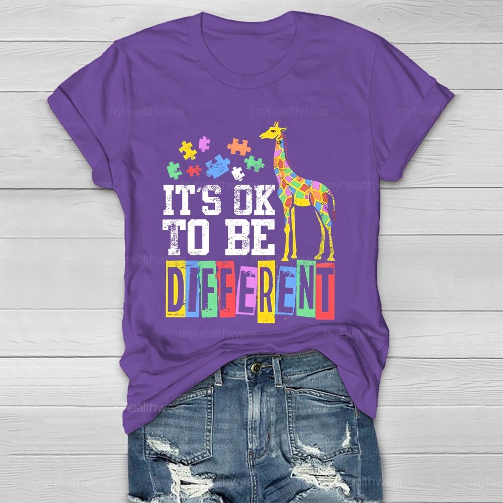 It's Ok To Be Different Giraffe Healthwear T-shirt