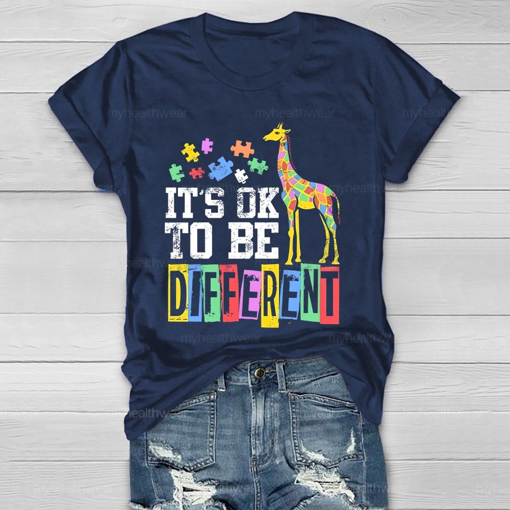 It's Ok To Be Different Giraffe Healthwear T-shirt