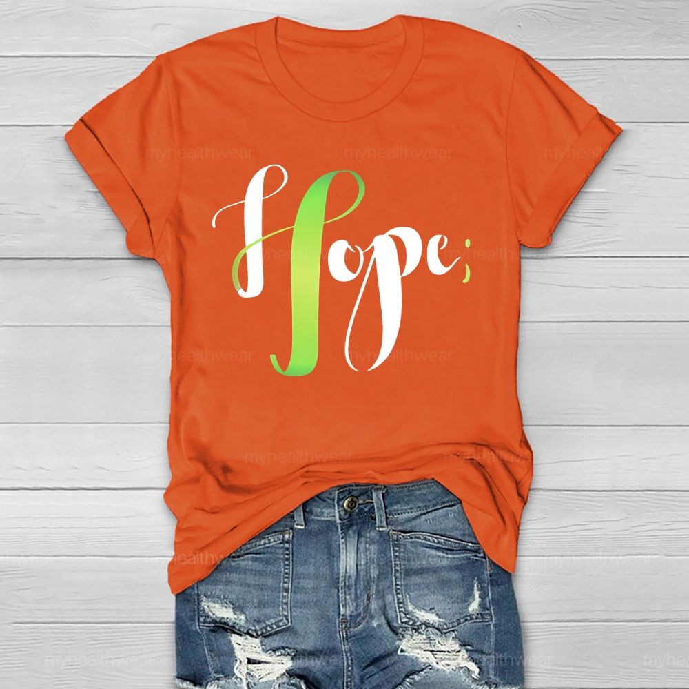 Hope Green Ribbon Graphic Healthwear T-shirt