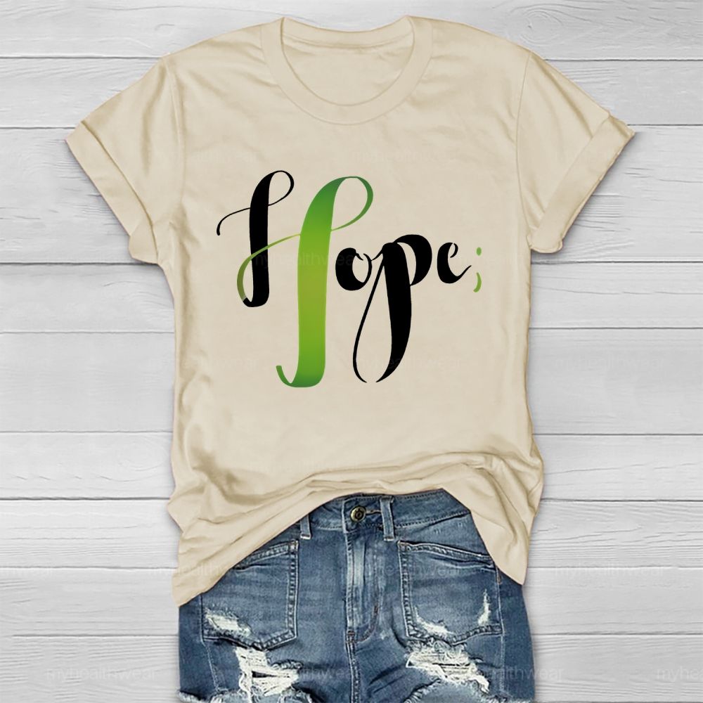 Hope Green Ribbon Graphic Healthwear T-shirt