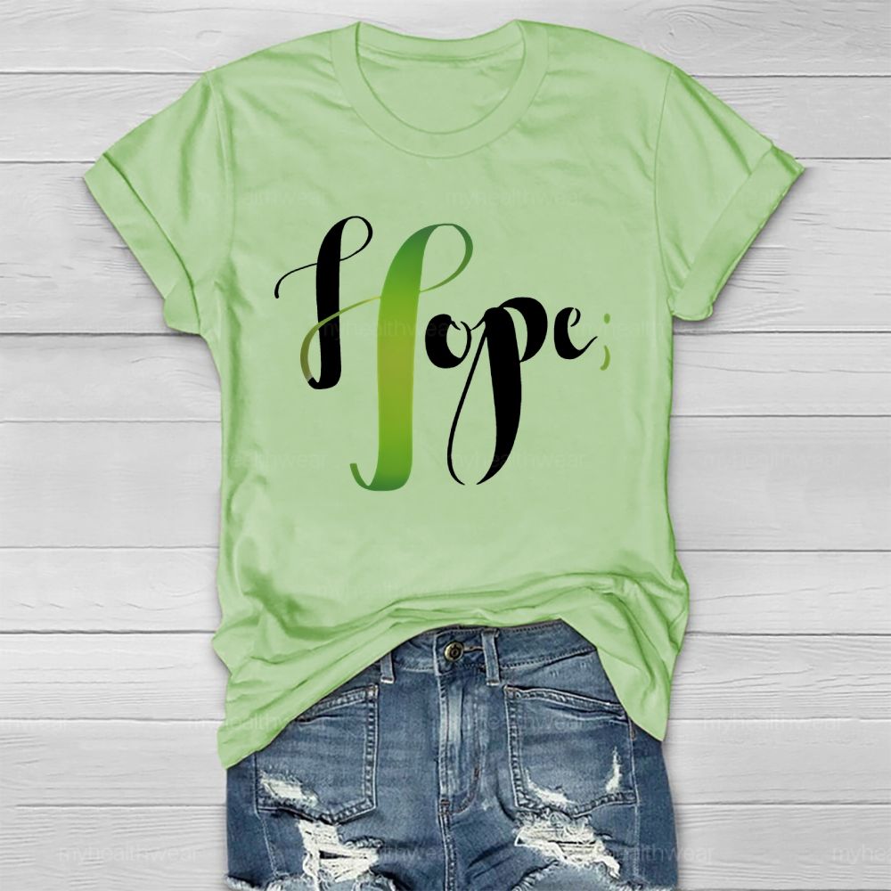 Hope Green Ribbon Graphic Healthwear T-shirt