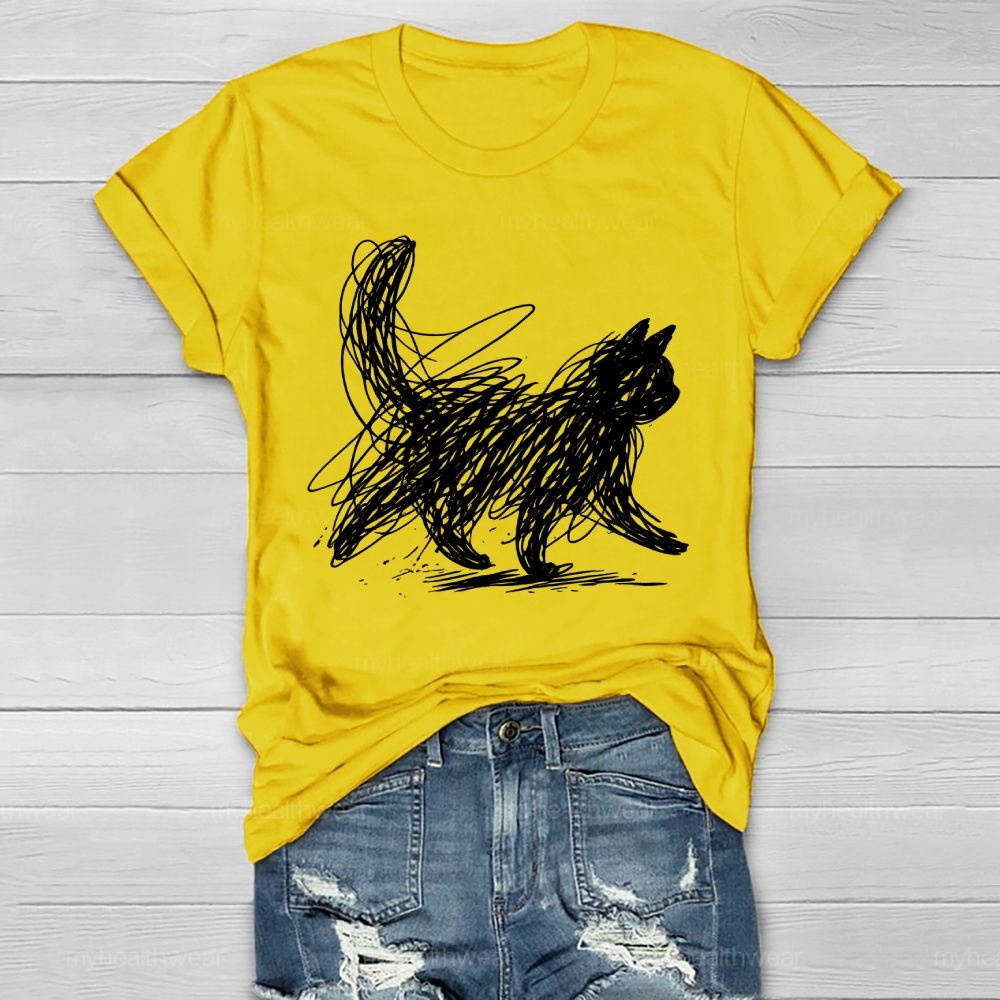 Cat Graphic Healthwear T-shirt