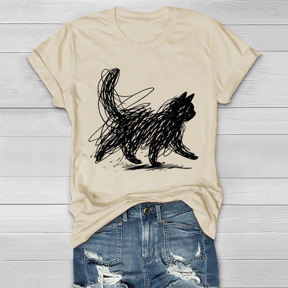 Cat Graphic Healthwear T-shirt