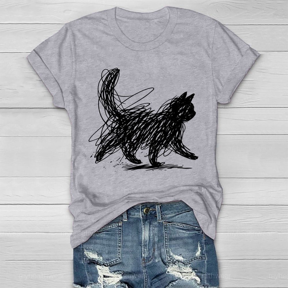 Cat Graphic Healthwear T-shirt