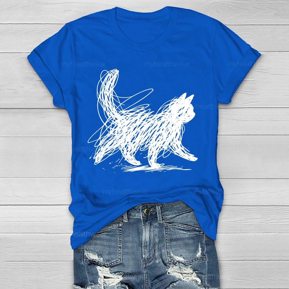 Cat Graphic Healthwear T-shirt
