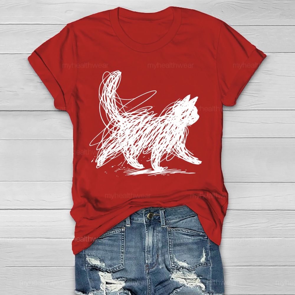 Cat Graphic Healthwear T-shirt