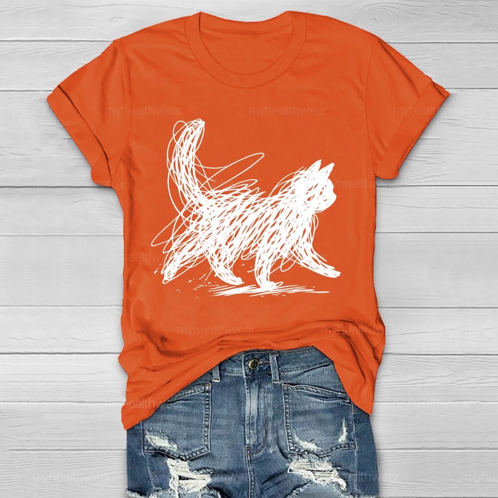 Cat Graphic Healthwear T-shirt