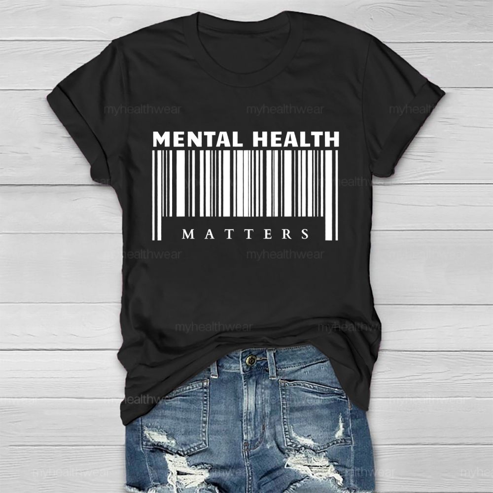 Mental Health Matters Barcode Healthwear T-shirt