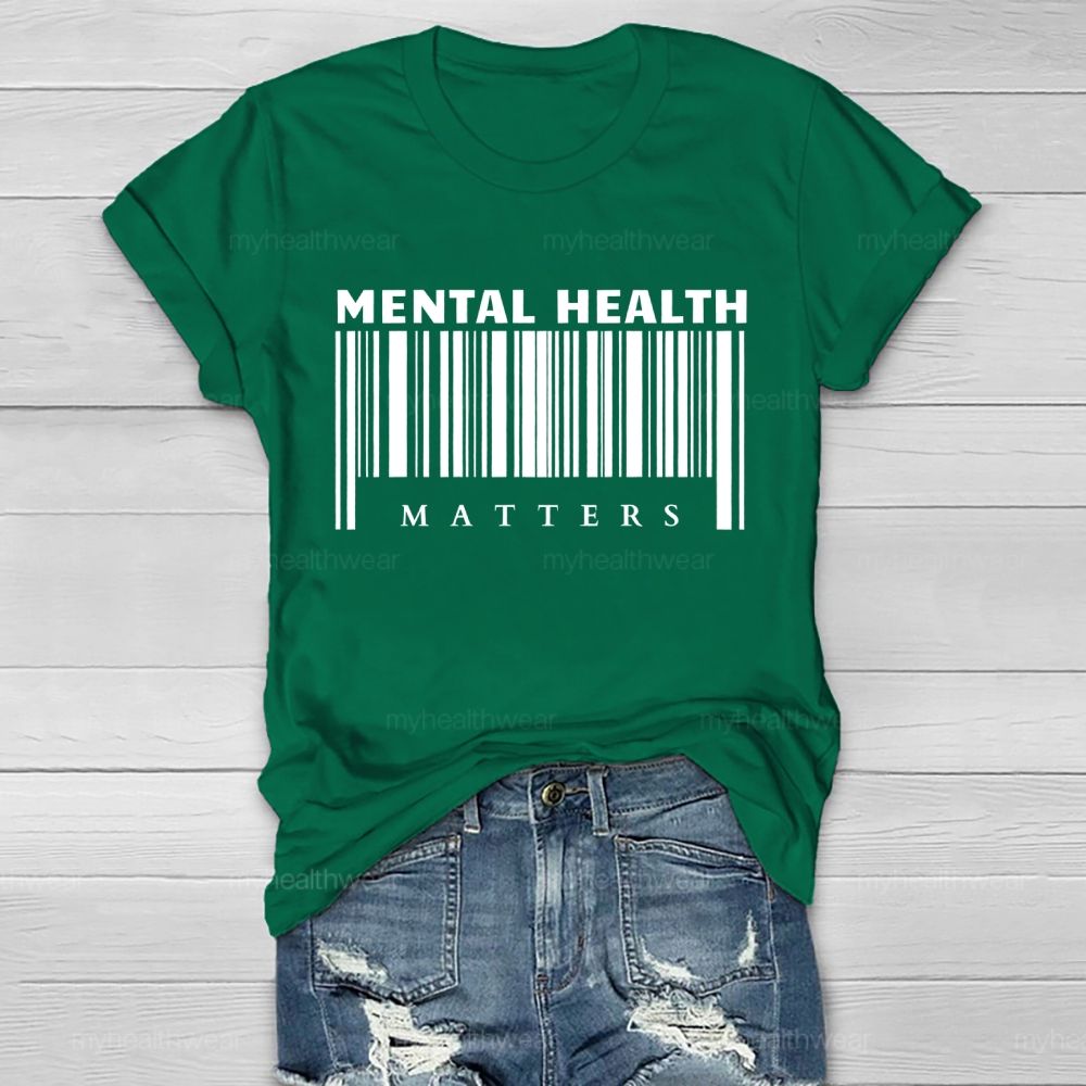 Mental Health Matters Barcode Healthwear T-shirt