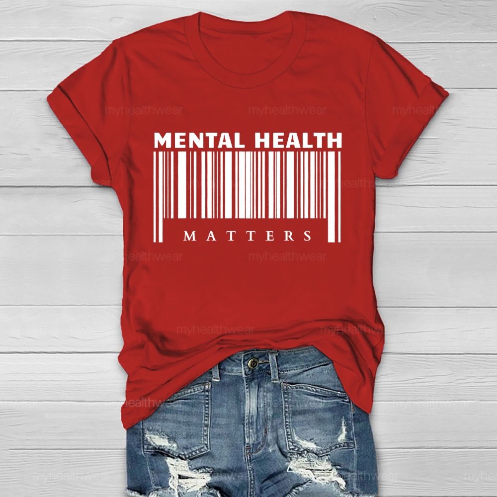 Mental Health Matters Barcode Healthwear T-shirt