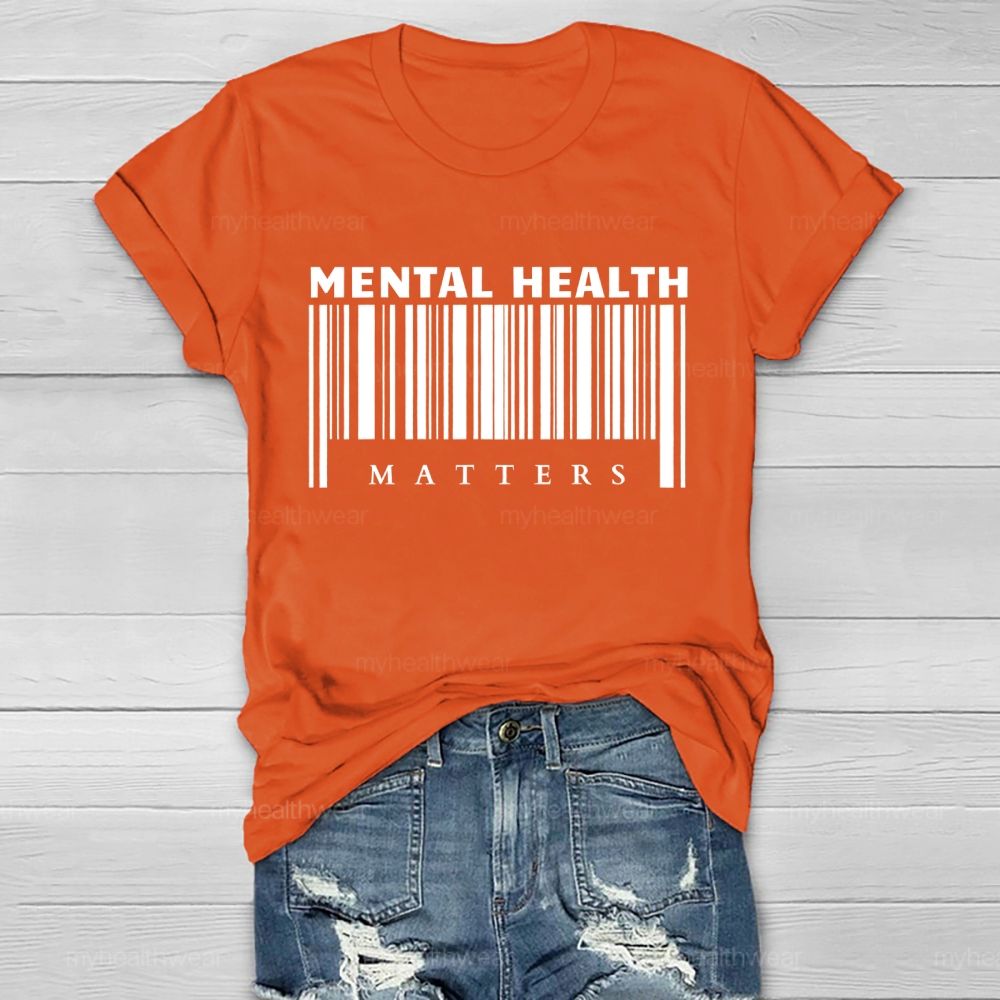 Mental Health Matters Barcode Healthwear T-shirt