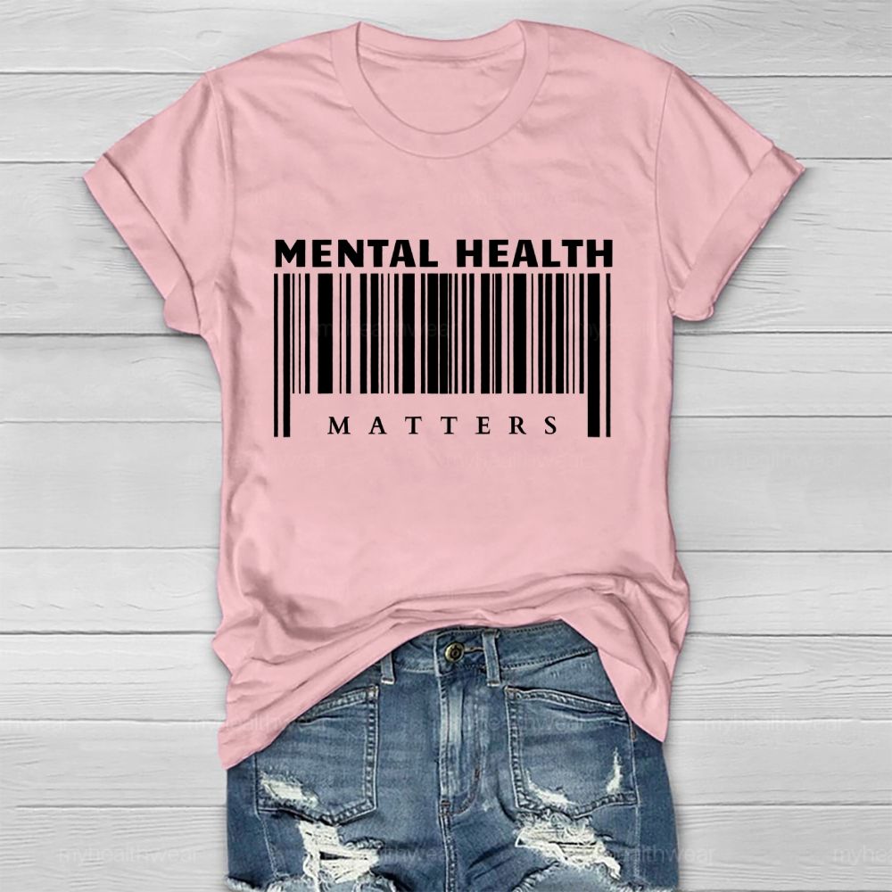 Mental Health Matters Barcode Healthwear T-shirt