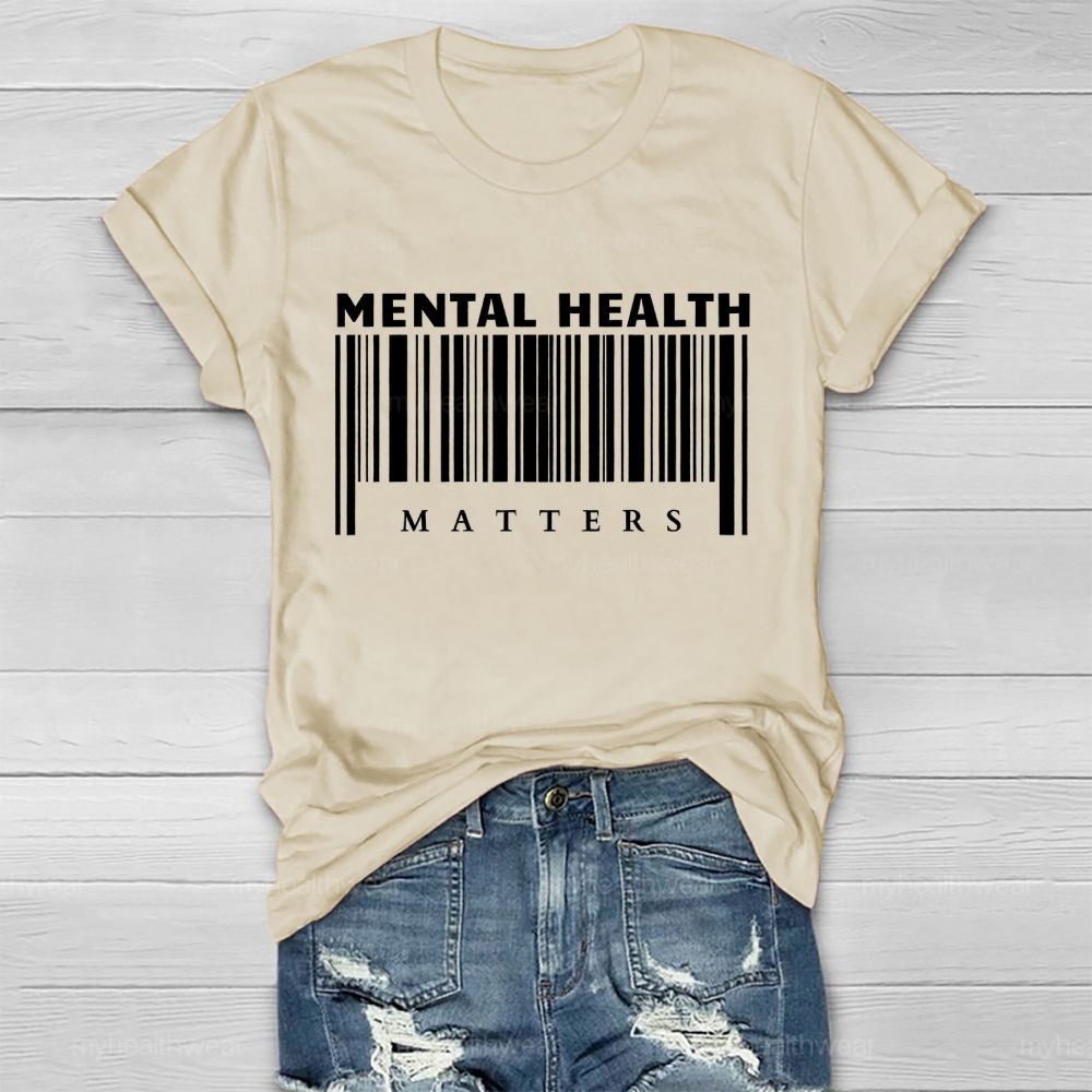 Mental Health Matters Barcode Healthwear T-shirt