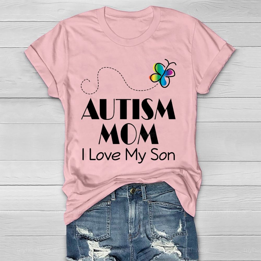 Autism Mom I Love My Son Healthwear T-shirt