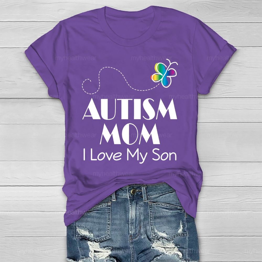 Autism Mom I Love My Son Healthwear T-shirt