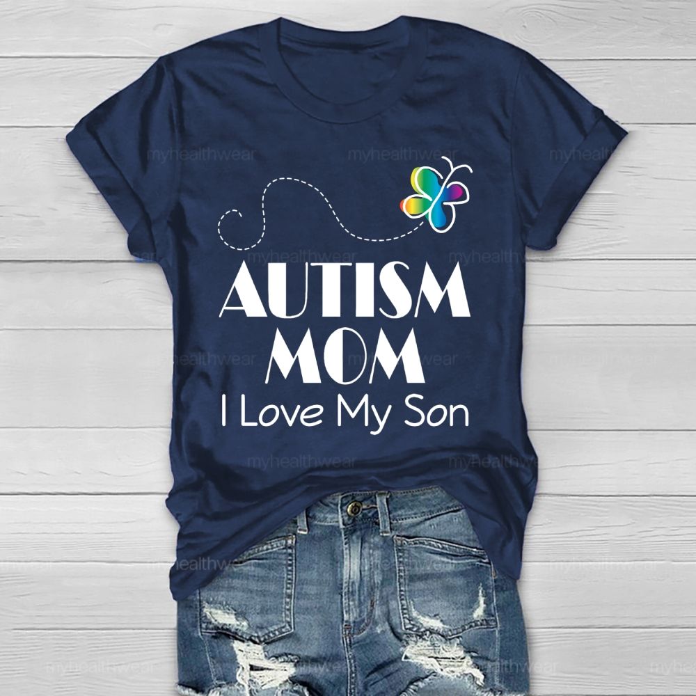 Autism Mom I Love My Son Healthwear T-shirt