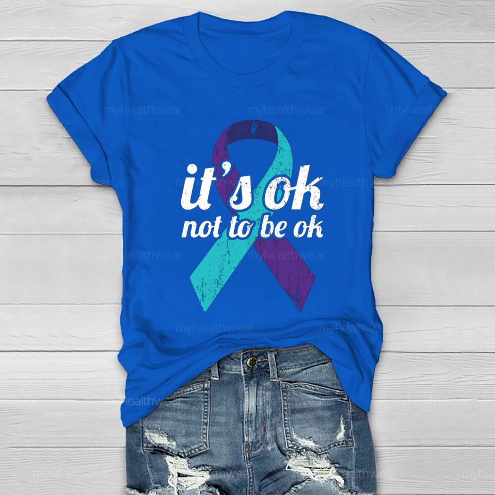 It'S Ok Not To Be Ok Blue Purple Ribbon Healthwear T-Shirt
