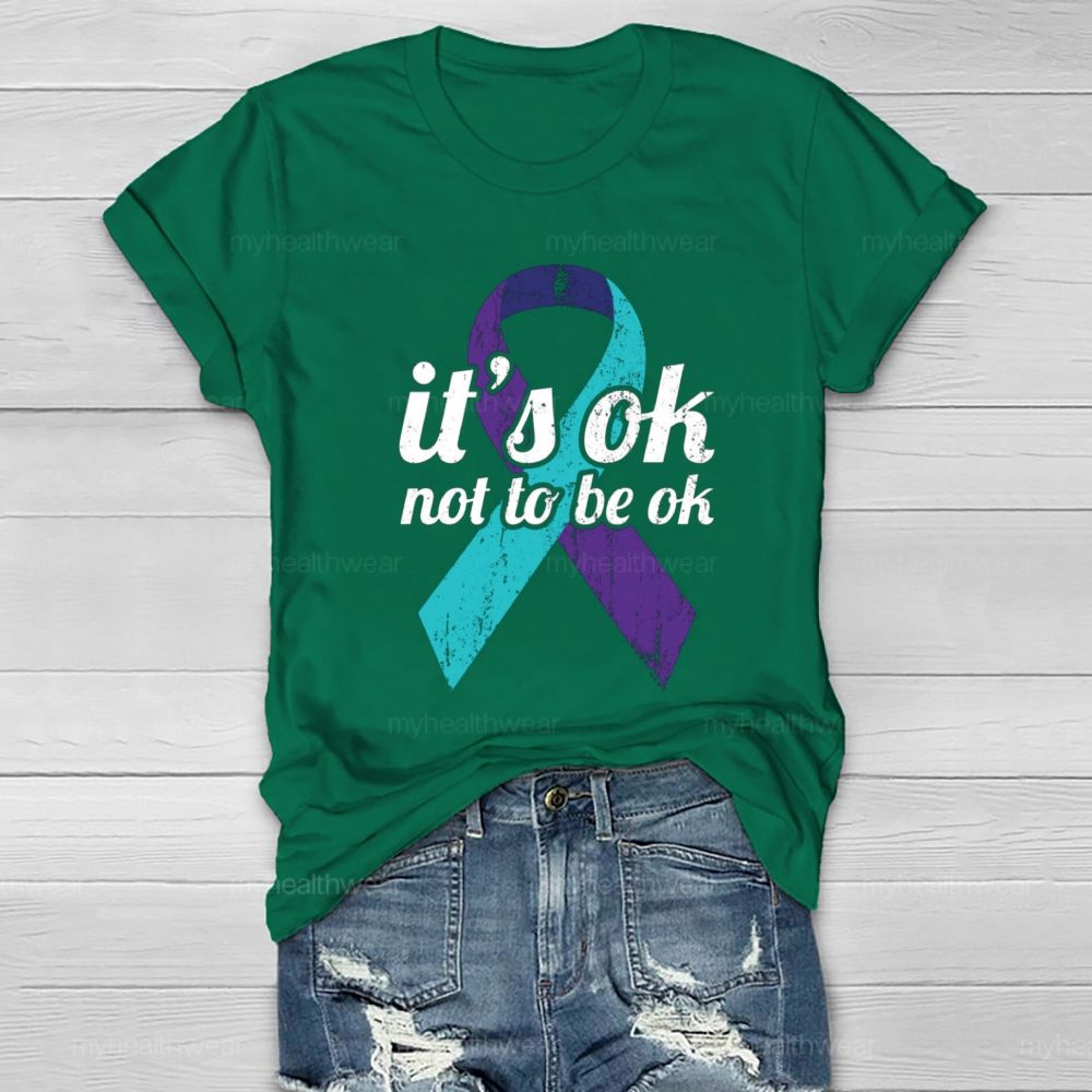 It'S Ok Not To Be Ok Blue Purple Ribbon Healthwear T-Shirt