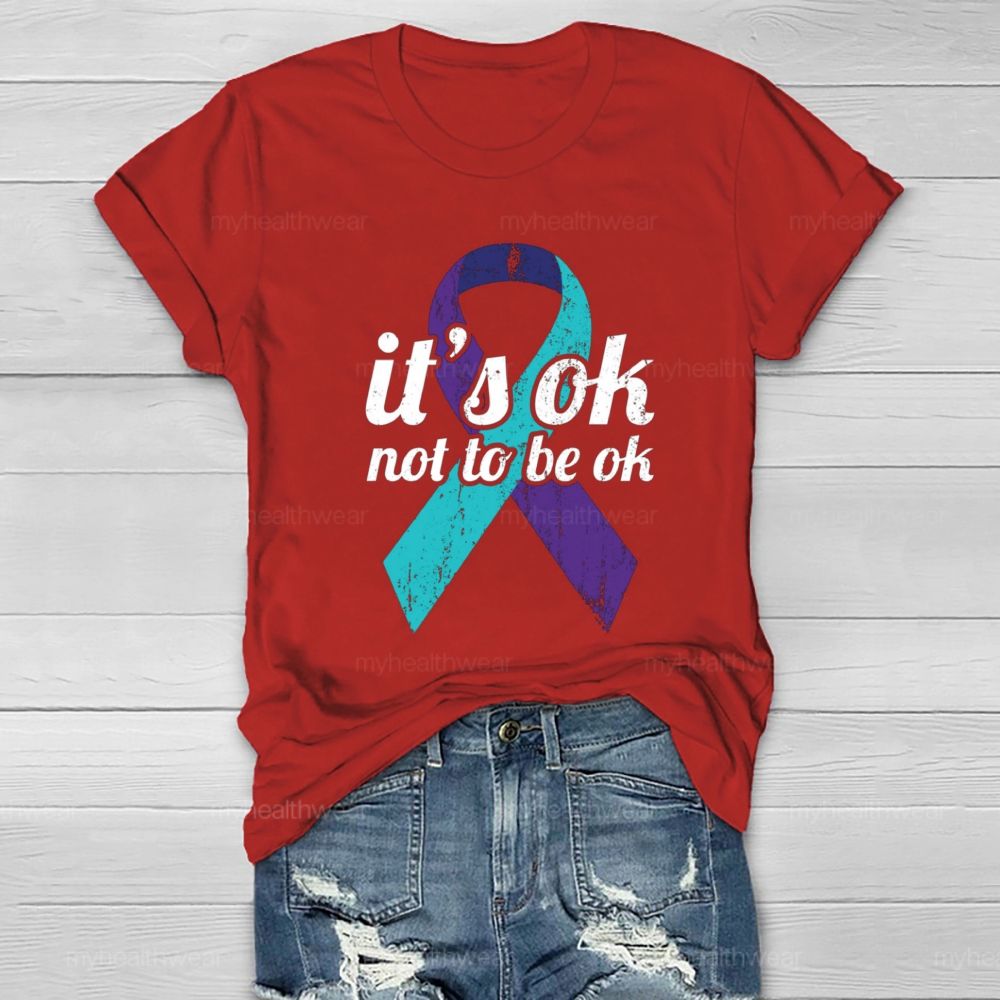 It'S Ok Not To Be Ok Blue Purple Ribbon Healthwear T-Shirt