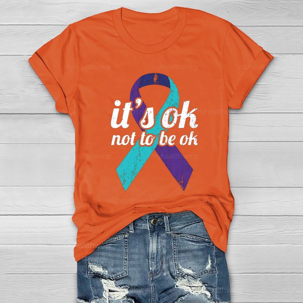 It'S Ok Not To Be Ok Blue Purple Ribbon Healthwear T-Shirt