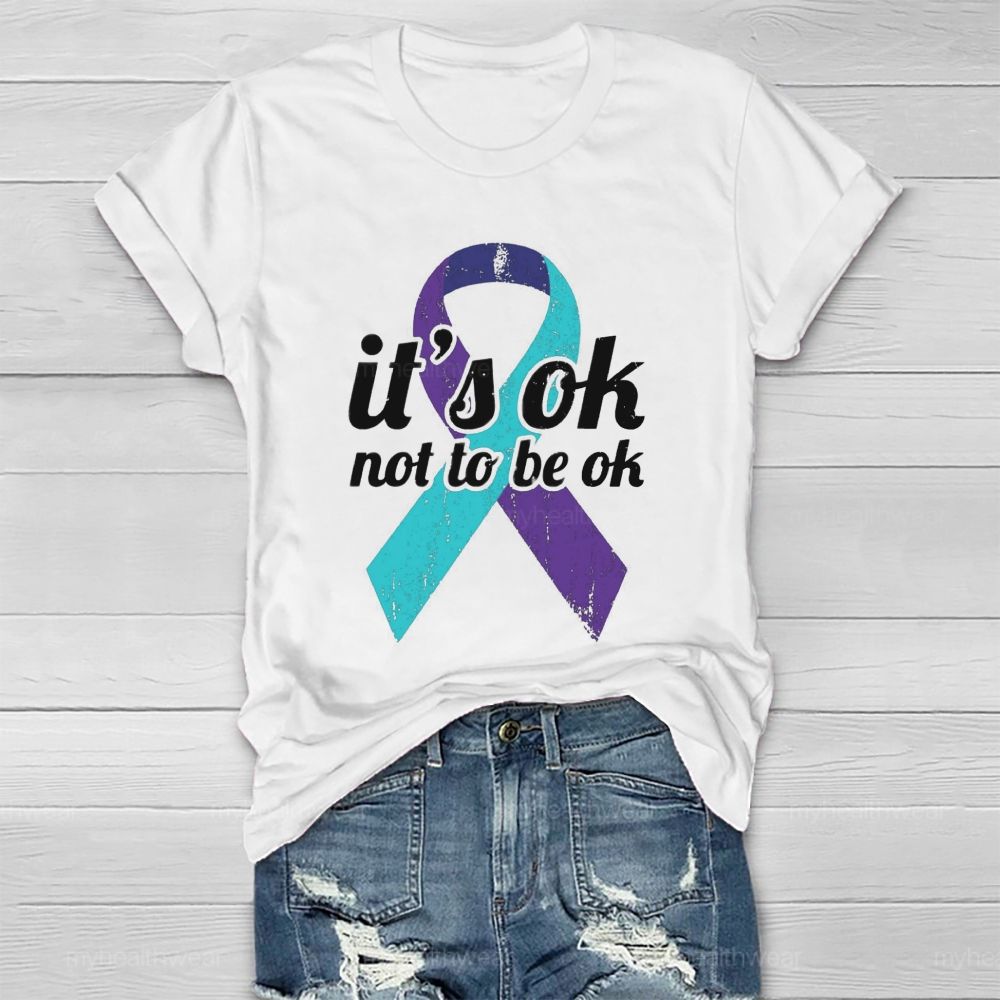 It'S Ok Not To Be Ok Blue Purple Ribbon Healthwear T-Shirt