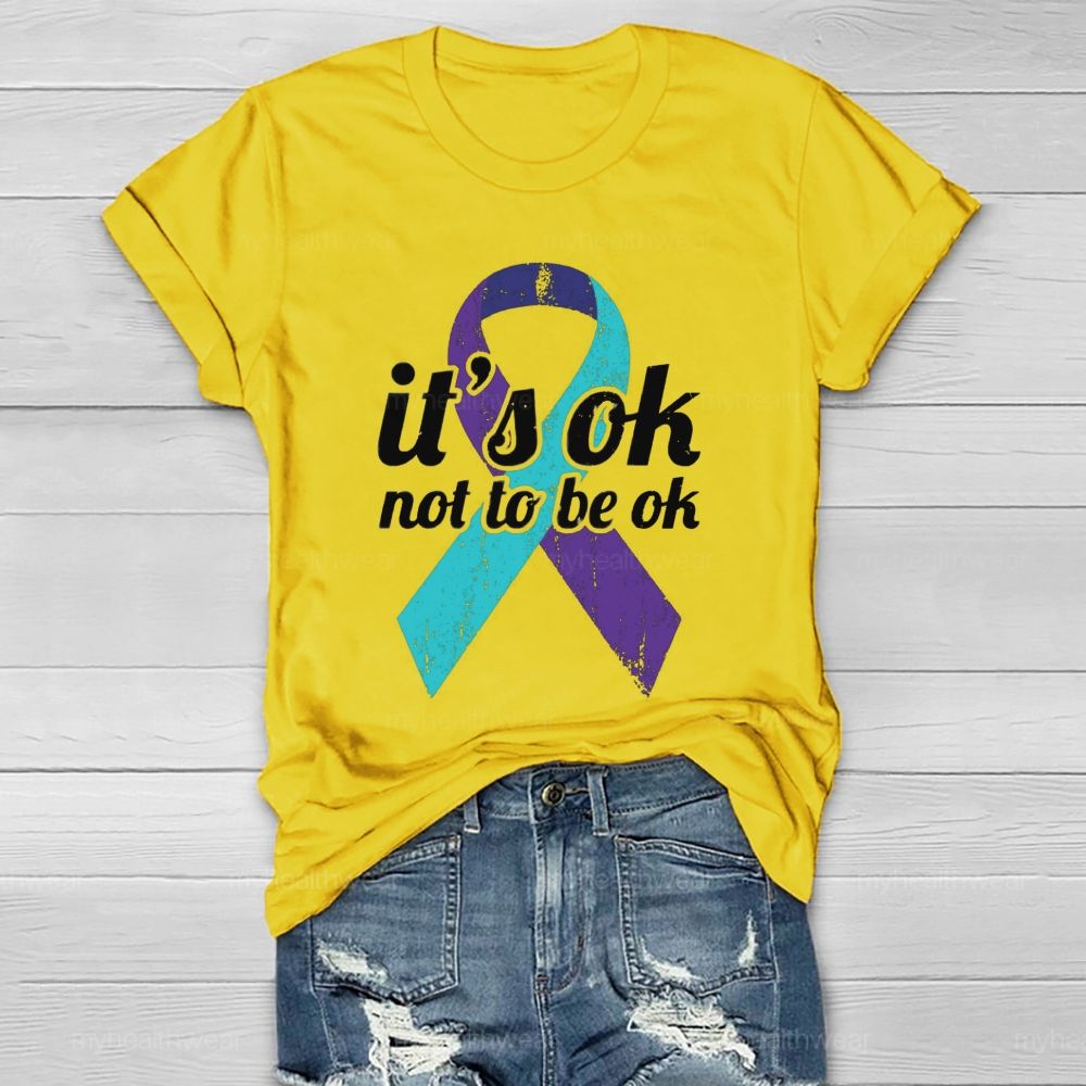 It'S Ok Not To Be Ok Blue Purple Ribbon Healthwear T-Shirt
