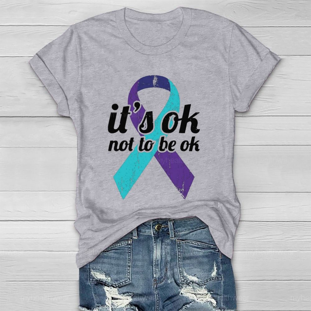 It'S Ok Not To Be Ok Blue Purple Ribbon Healthwear T-Shirt