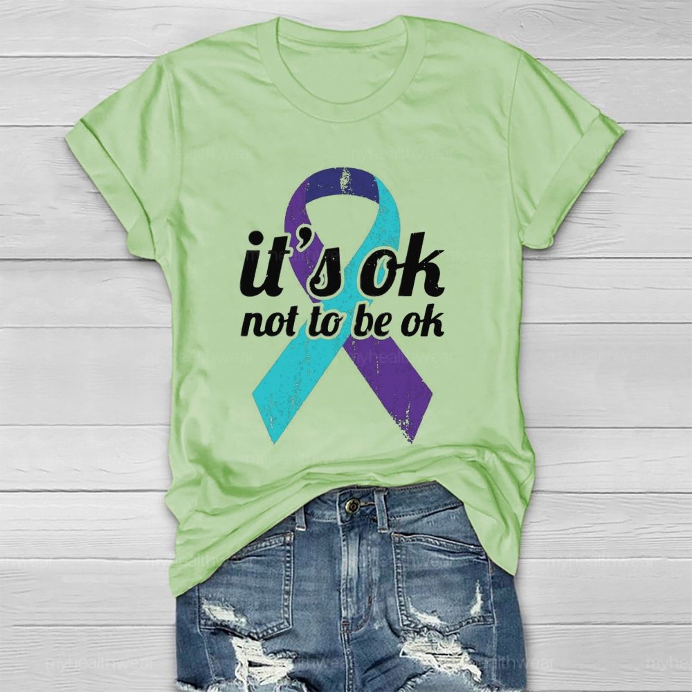 It'S Ok Not To Be Ok Blue Purple Ribbon Healthwear T-Shirt