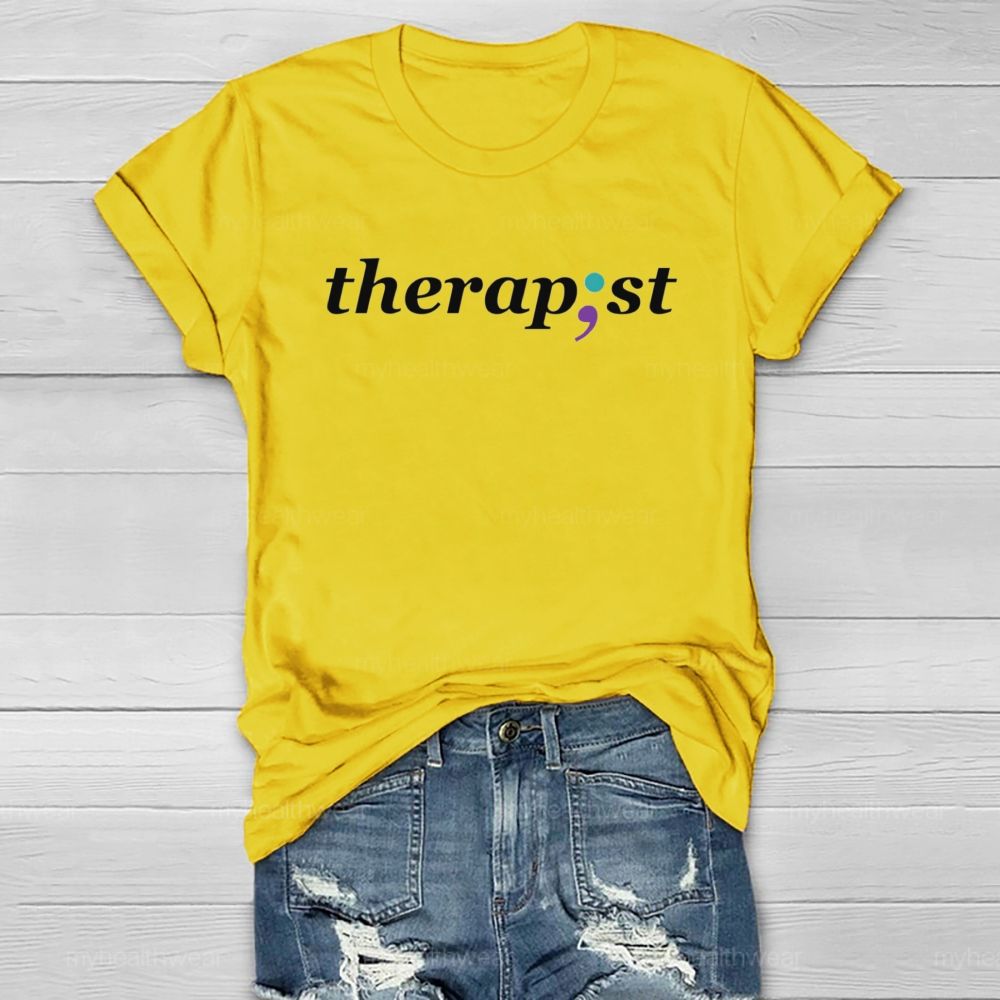 Therapist Blue Purple Comma Healthwear T-shirt