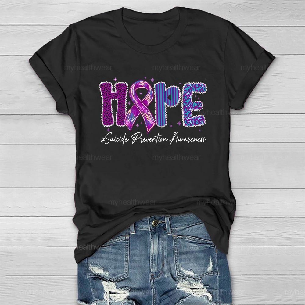 Hope Purple Ribbon Leopard Healthwear T-shirt