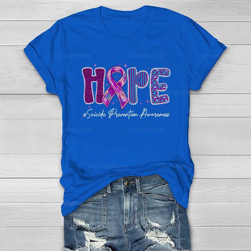 Hope Purple Ribbon Leopard Healthwear T-shirt
