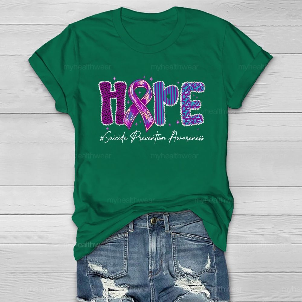 Hope Purple Ribbon Leopard Healthwear T-shirt