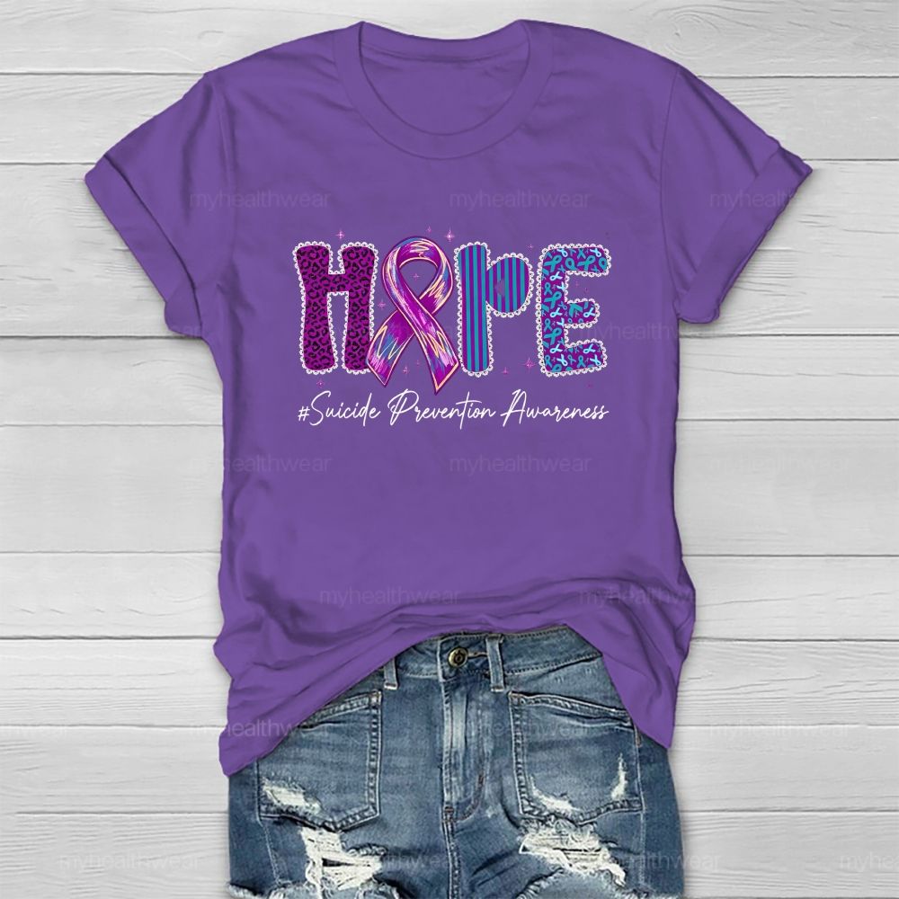 Hope Purple Ribbon Leopard Healthwear T-shirt